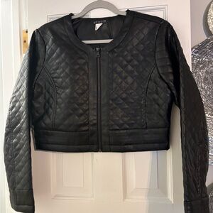 VENUS Black Quilted Leather Jacket